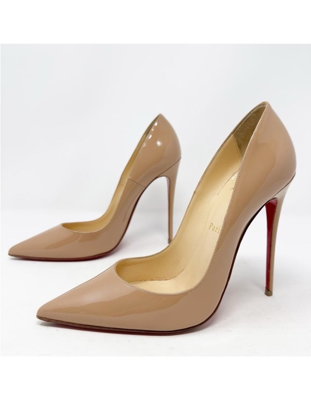 Christian Louboutin So Kate Patent Leather Pointed Toe Heels Womens Size EU 38.5